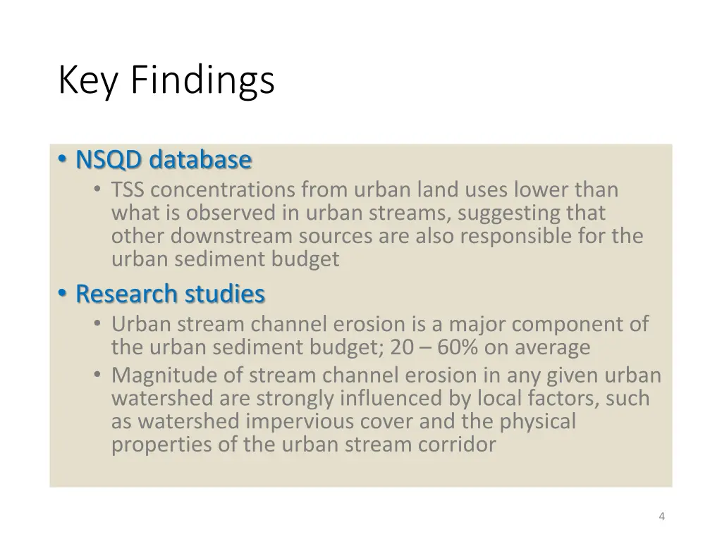 key findings
