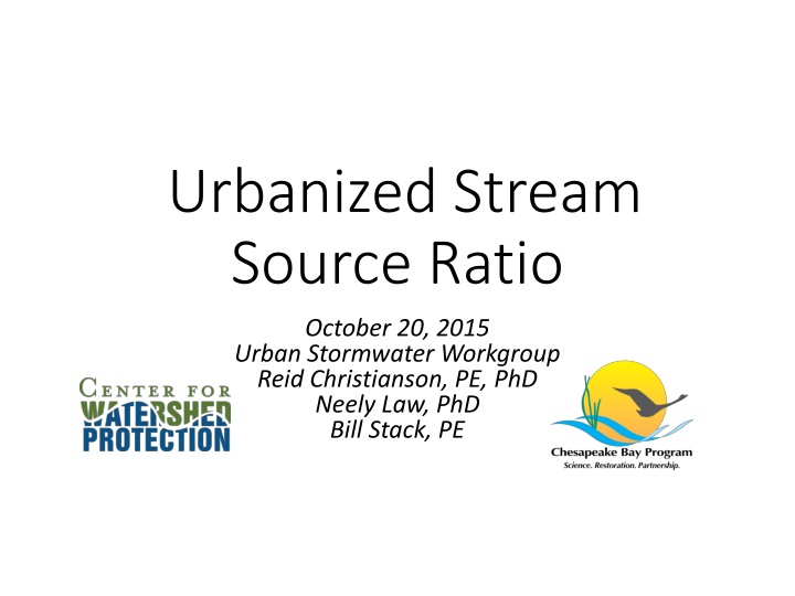 urbanized stream source ratio