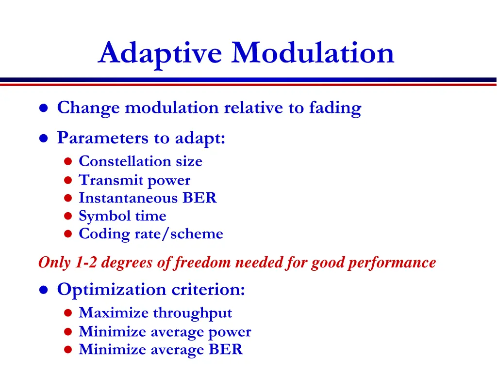 adaptive modulation