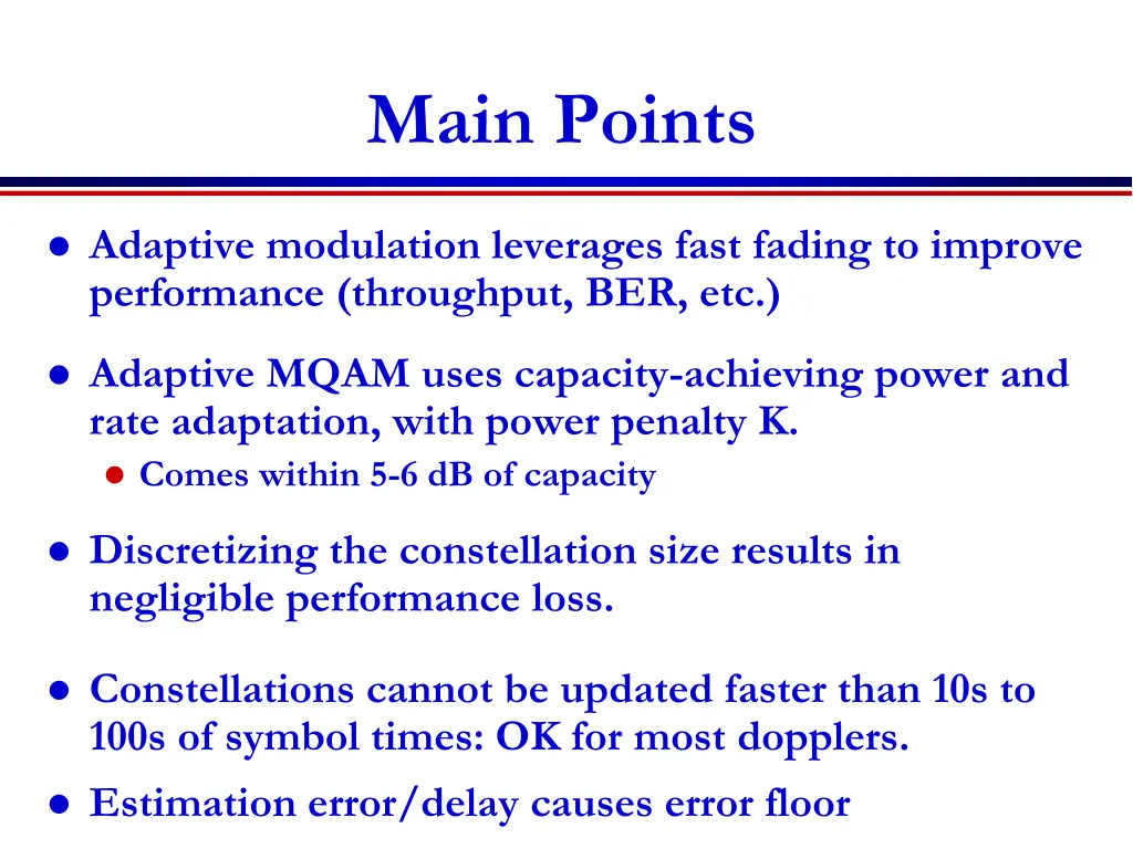 main points