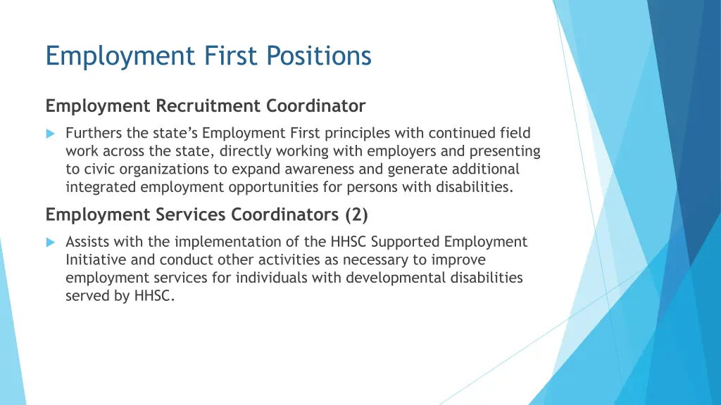 employment first positions