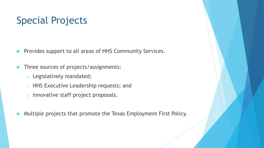 special projects