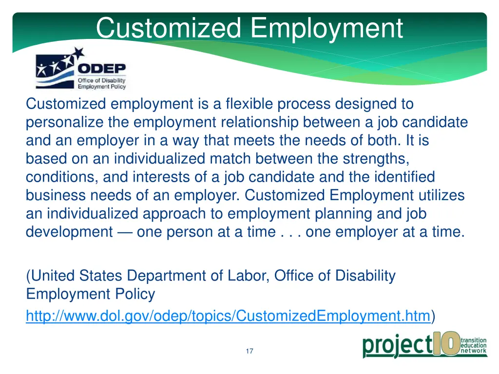 customized employment