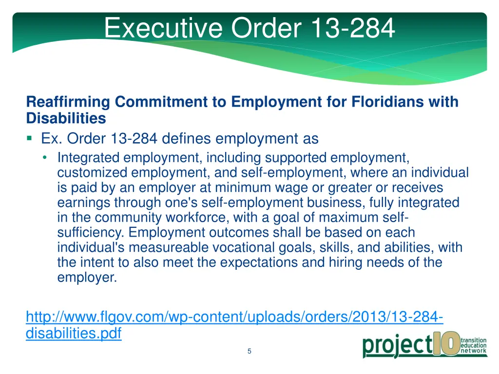 executive order 13 284