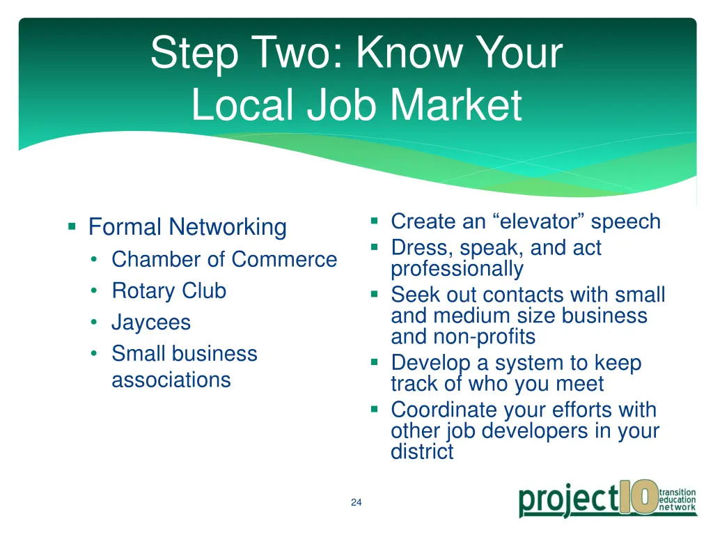 step two know your local job market 1