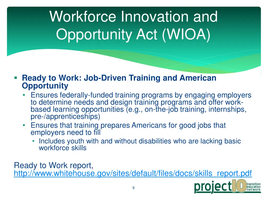 workforce innovation and opportunity act wioa