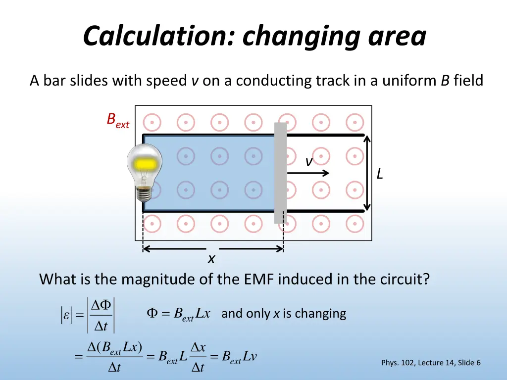 calculation changing area