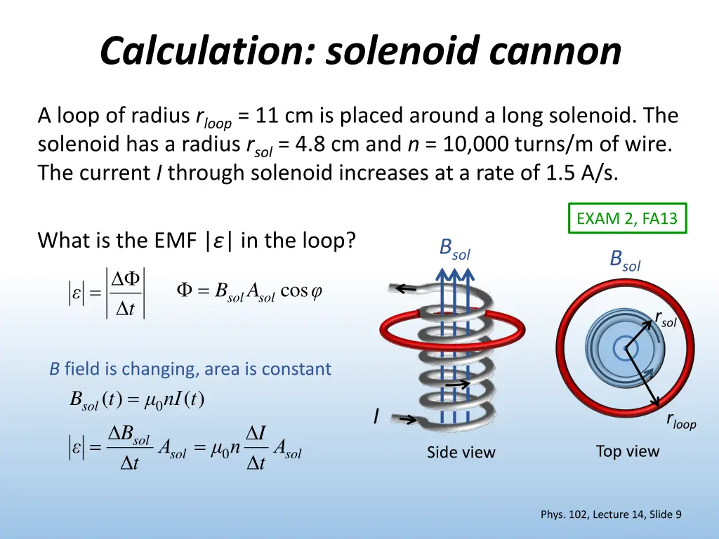 calculation solenoid cannon