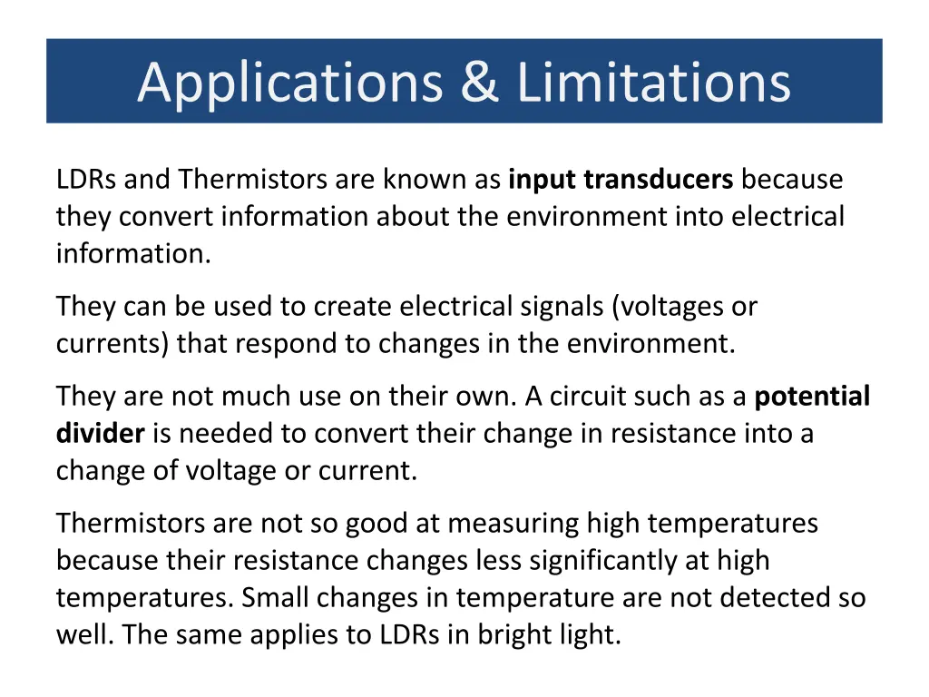 applications limitations