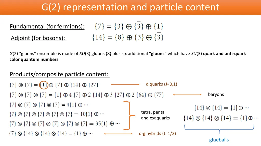 g 2 representation and particle content