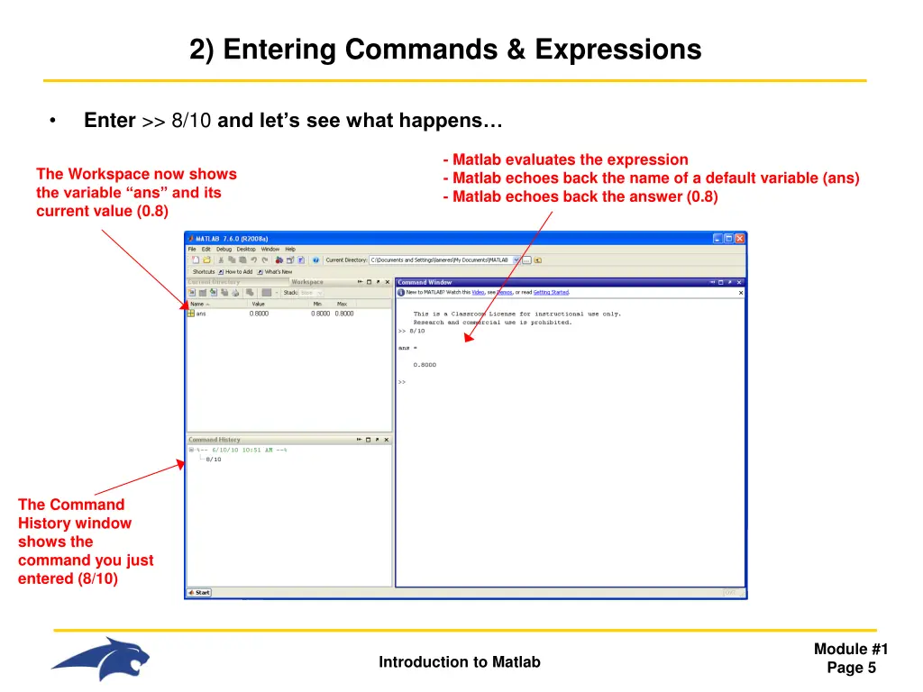 2 entering commands expressions