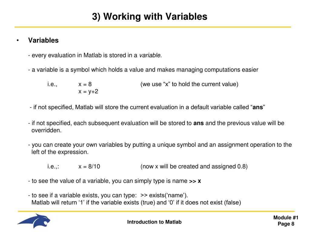 3 working with variables