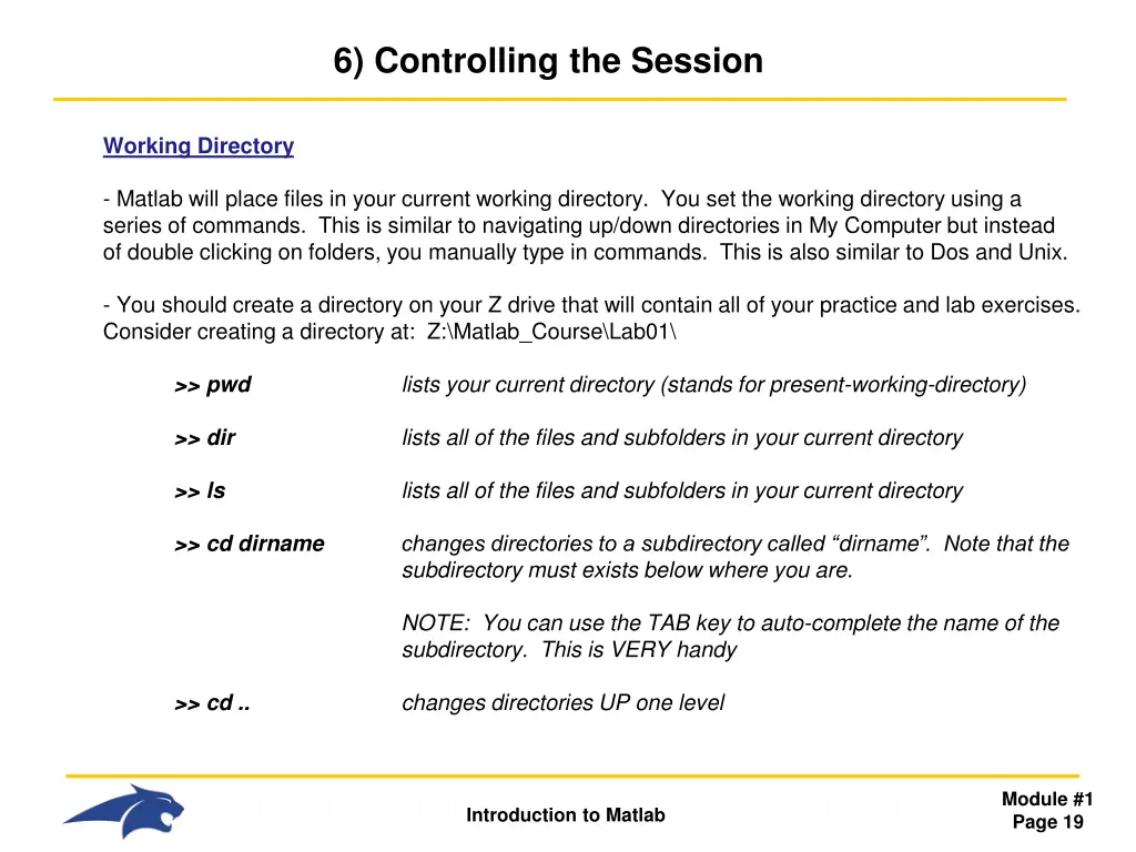 6 controlling the session 2