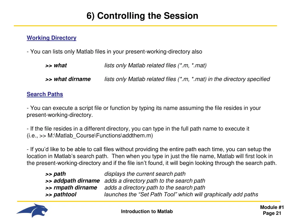 6 controlling the session 4