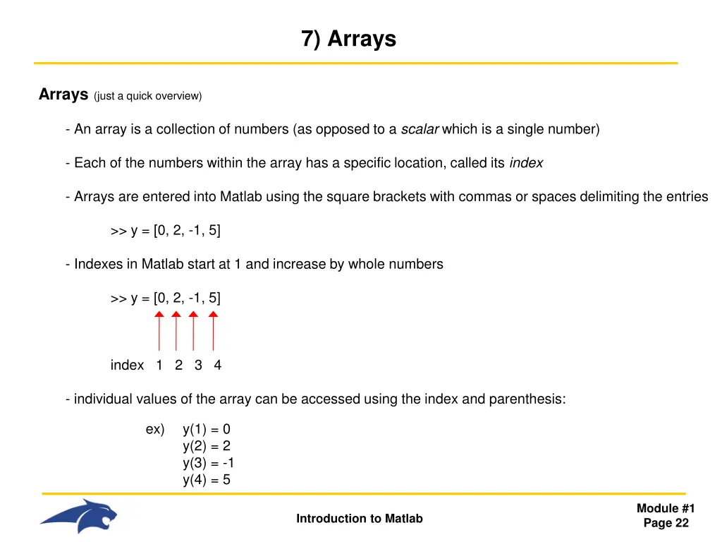 7 arrays