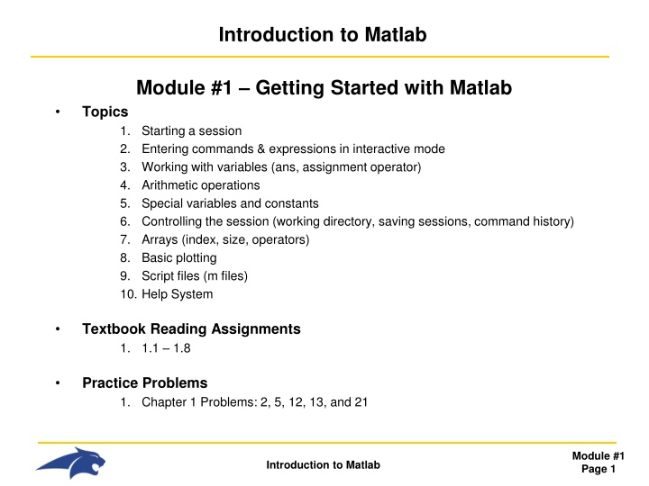 introduction to matlab