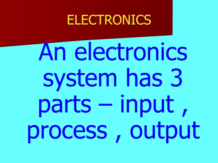 electronics an electronics system has 3 parts