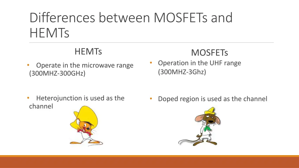 differences between mosfets and hemts