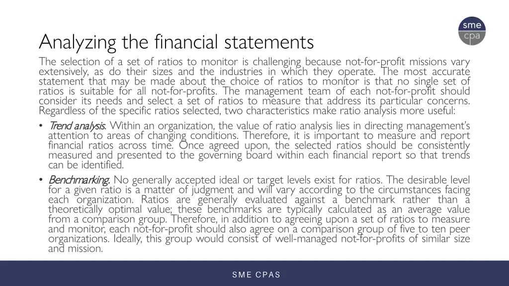 analyzing the financial statements the selection