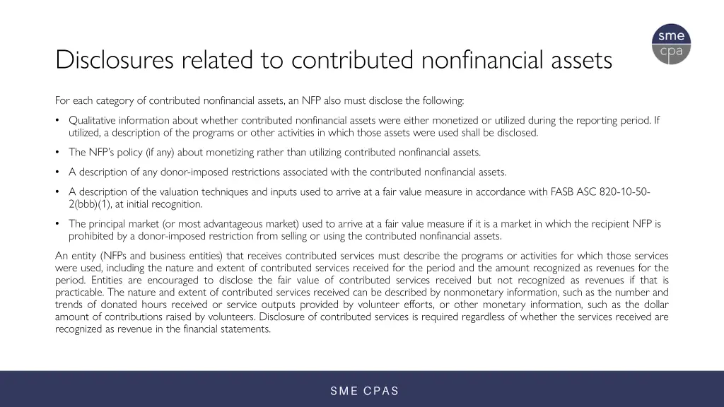disclosures related to contributed nonfinancial
