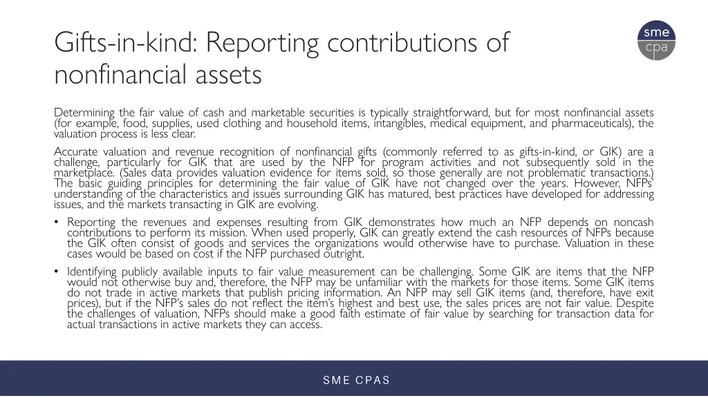gifts in kind reporting contributions