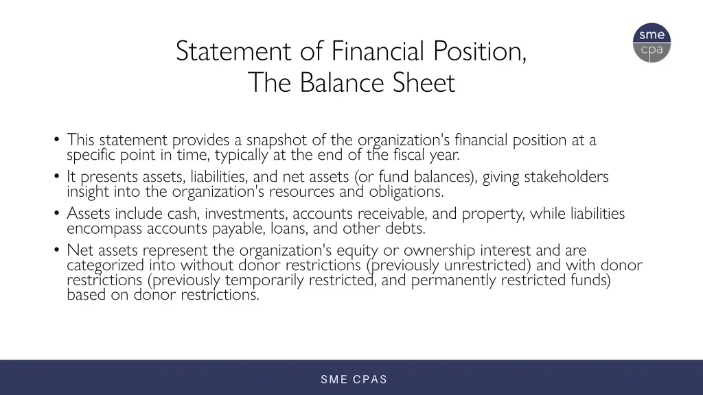 statement of financial position the balance sheet