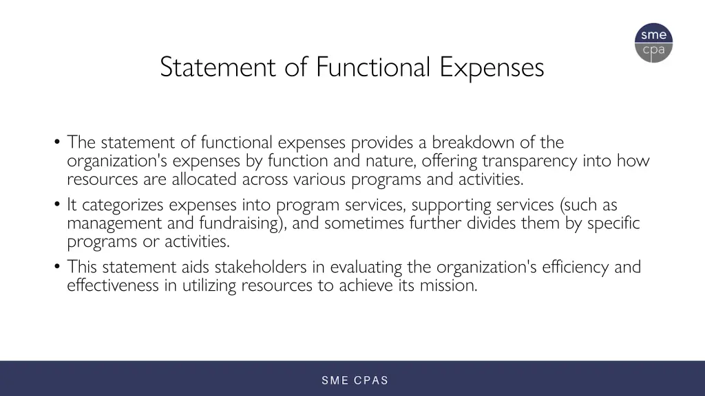 statement of functional expenses