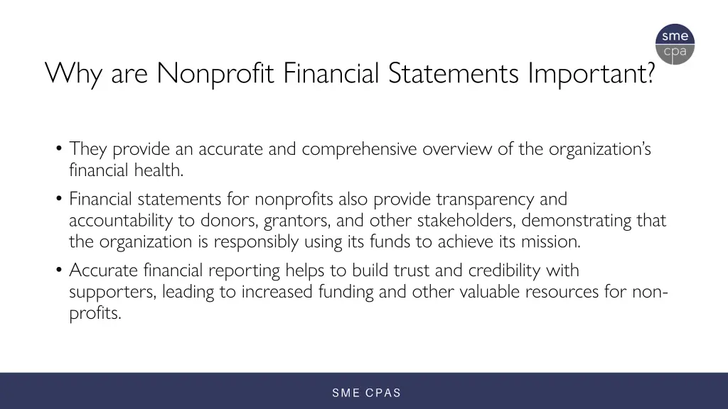 why are nonprofit financial statements important