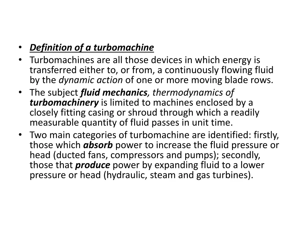 definition of a turbomachine turbomachines