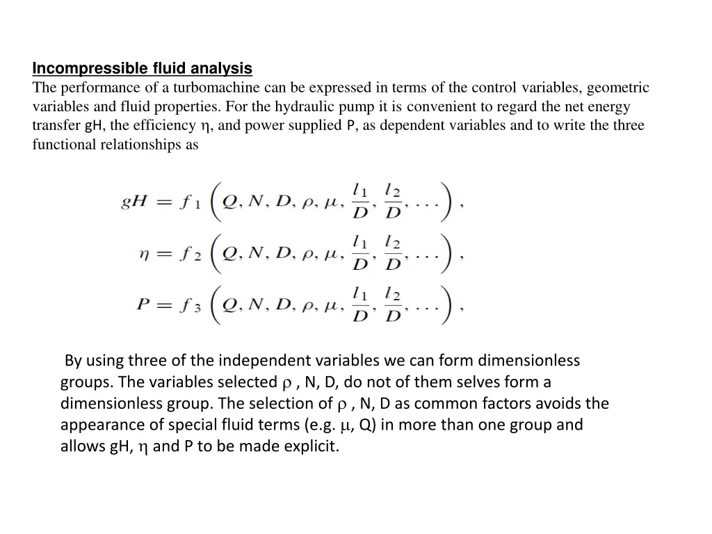 incompressible fluid analysis the performance