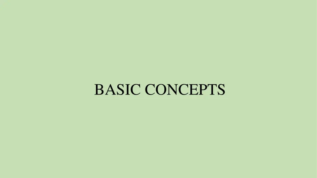 basic concepts