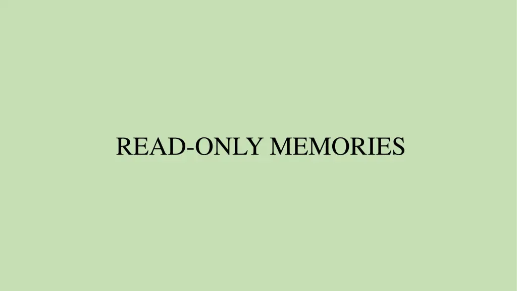 read only memories