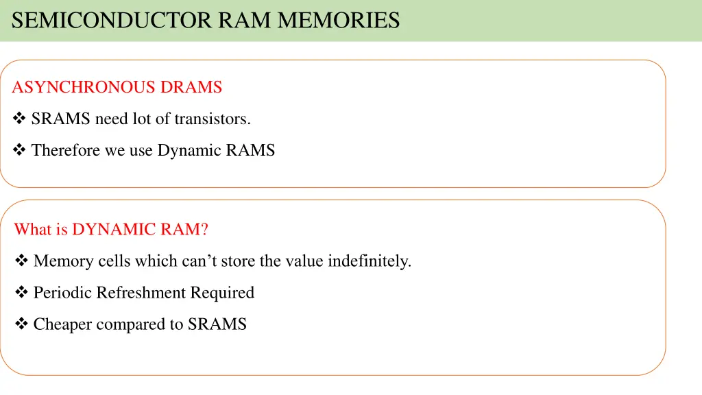 semiconductor ram memories 12