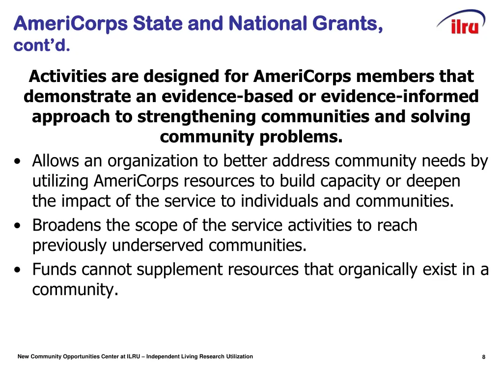 americorps state and national grants americorps