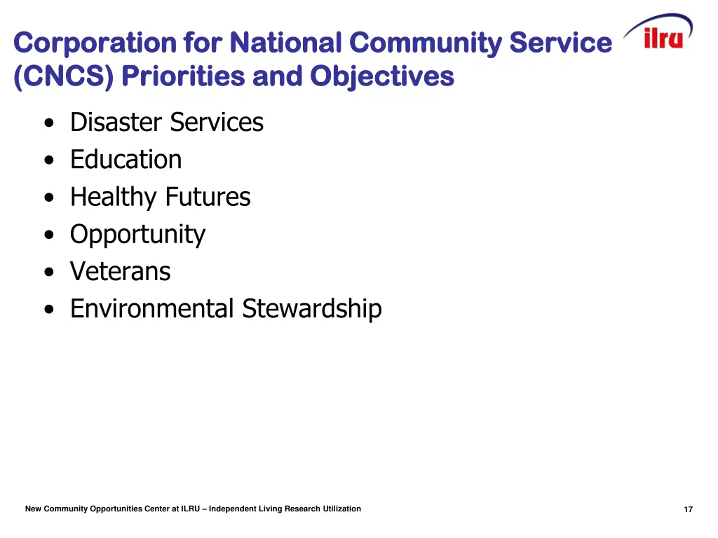 corporation for national community service