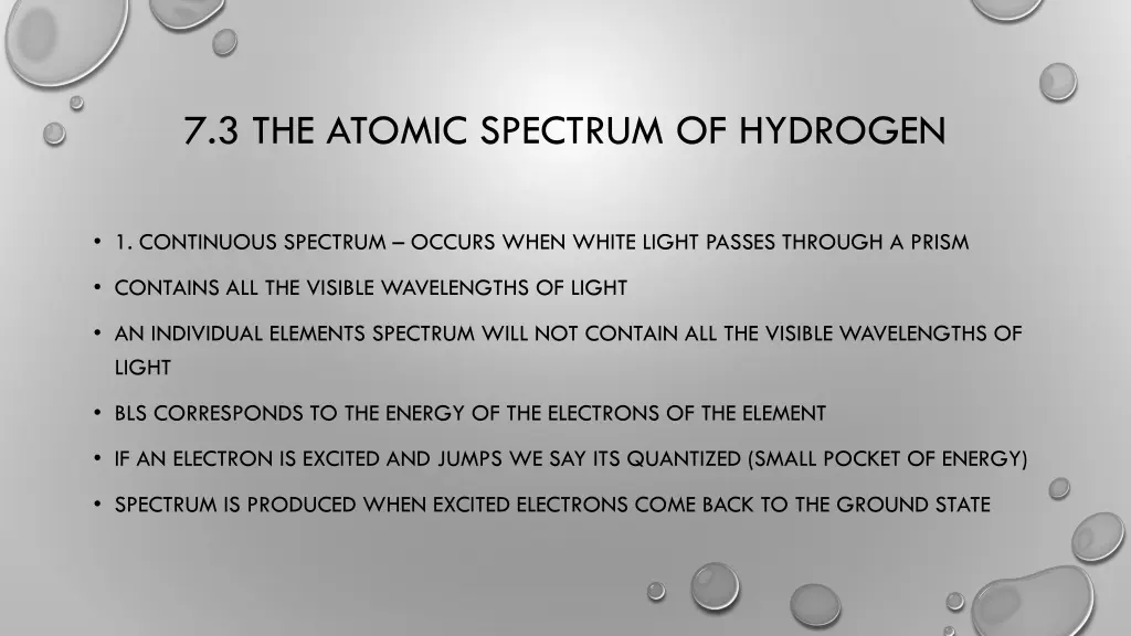 7 3 the atomic spectrum of hydrogen