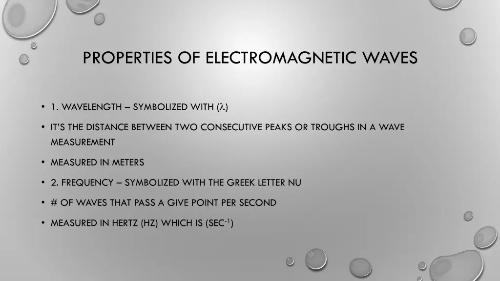 properties of electromagnetic waves