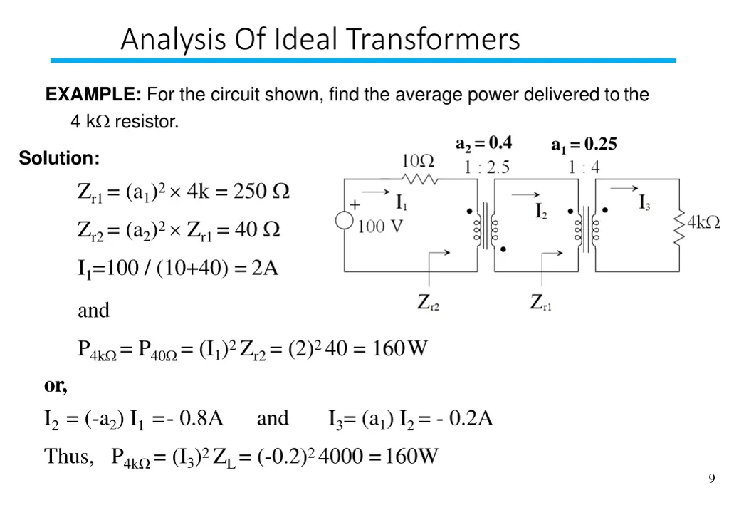 analysis of ideal transformers 1