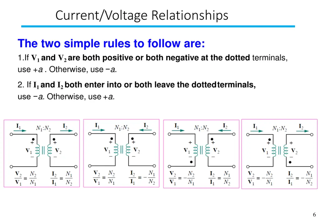 current voltage relationships