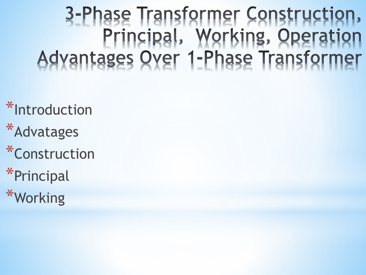 3 phase transformer construction principal