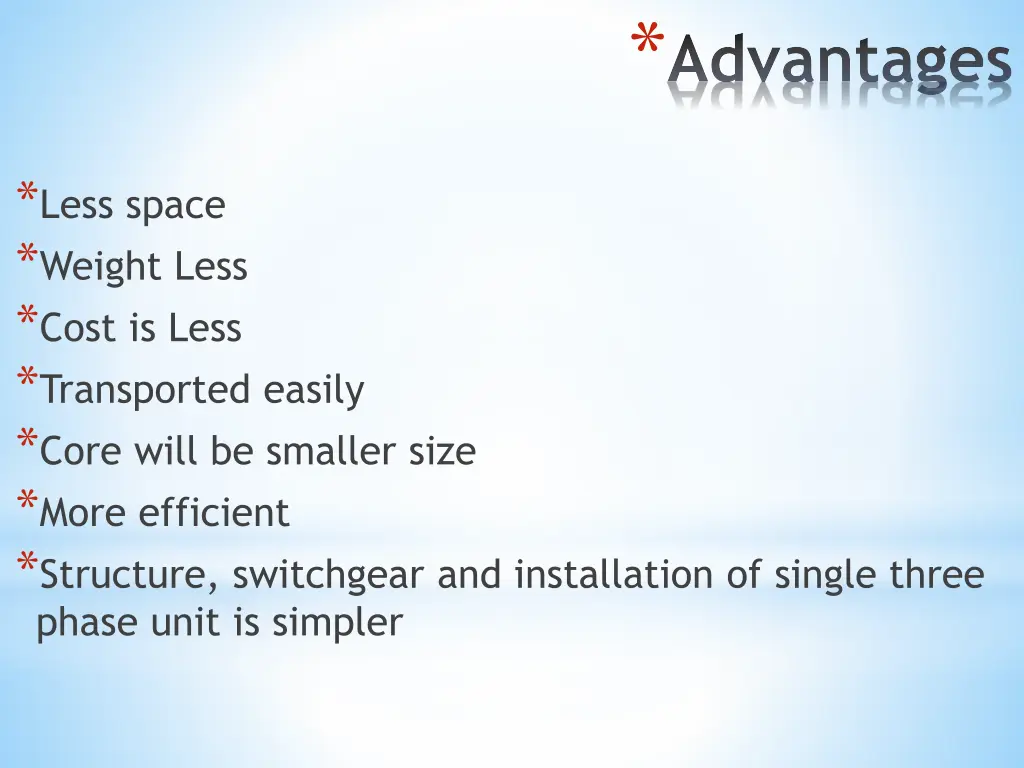 advantages