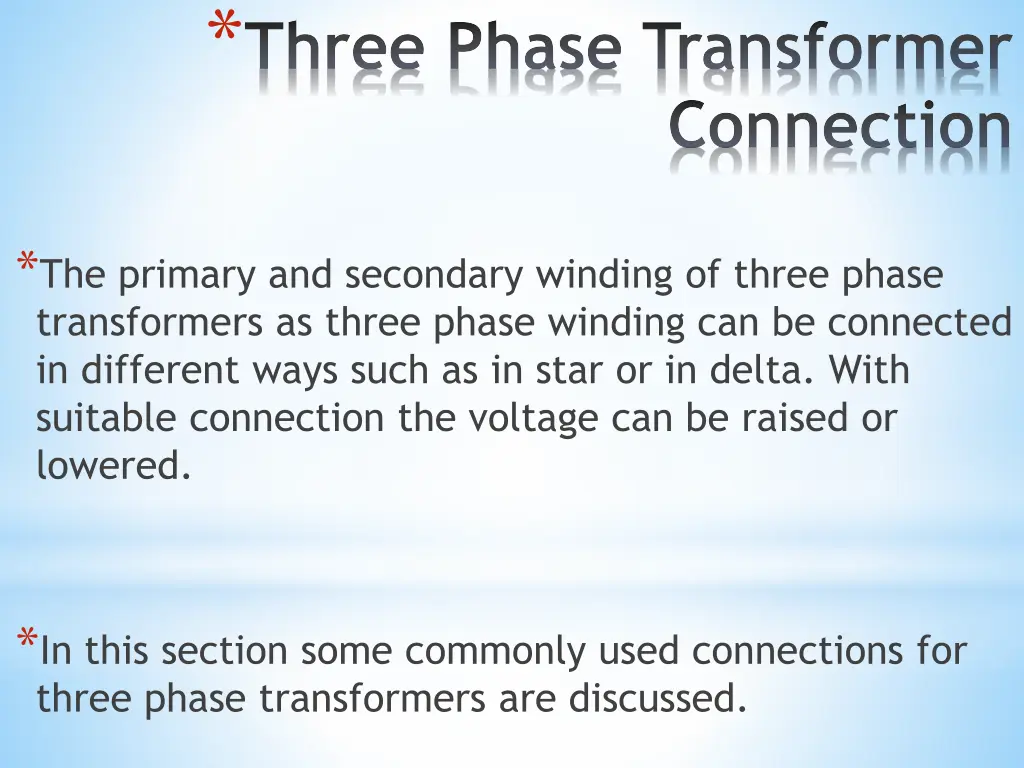 three phase transformer