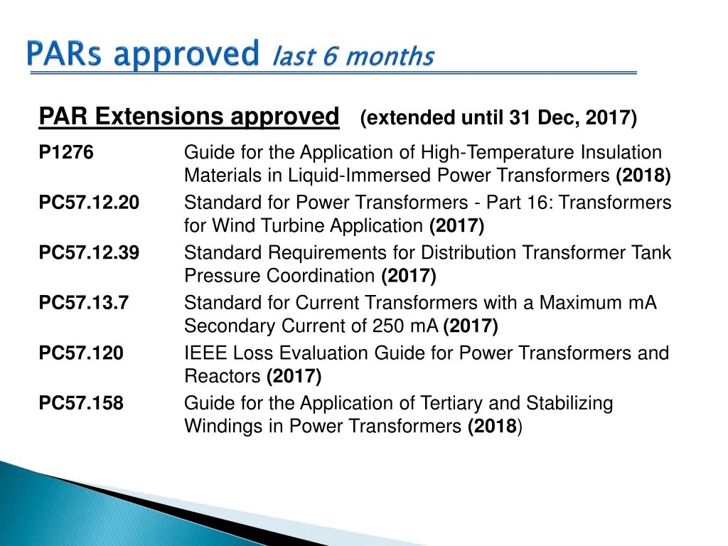 par extensions approved extended until 31 dec 2017