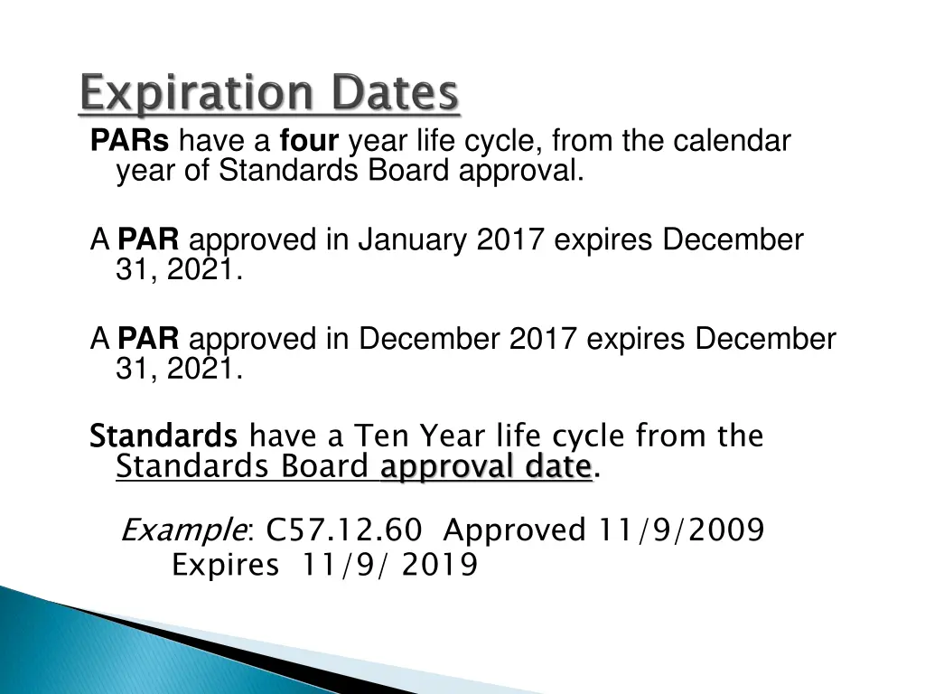 pars have a four year life cycle from