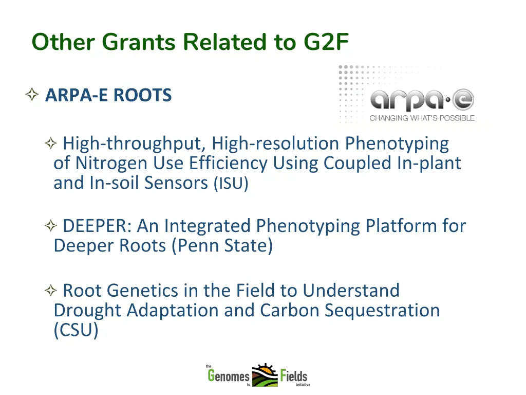 other grants related to g2f