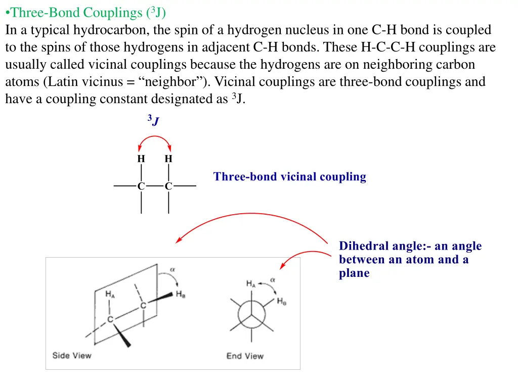 three bond couplings 3 j in a typical hydrocarbon