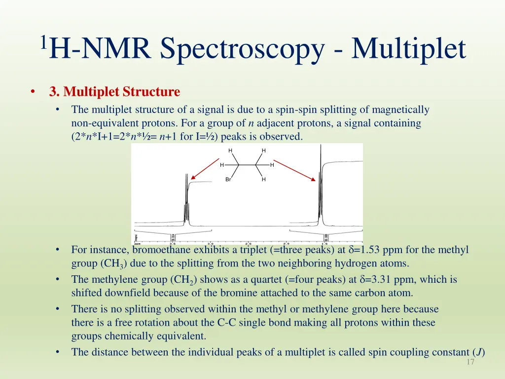 1 h nmr spectroscopy multiplet