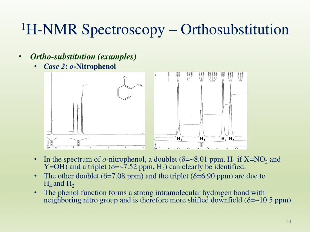 1 h nmr spectroscopy orthosubstitution 2