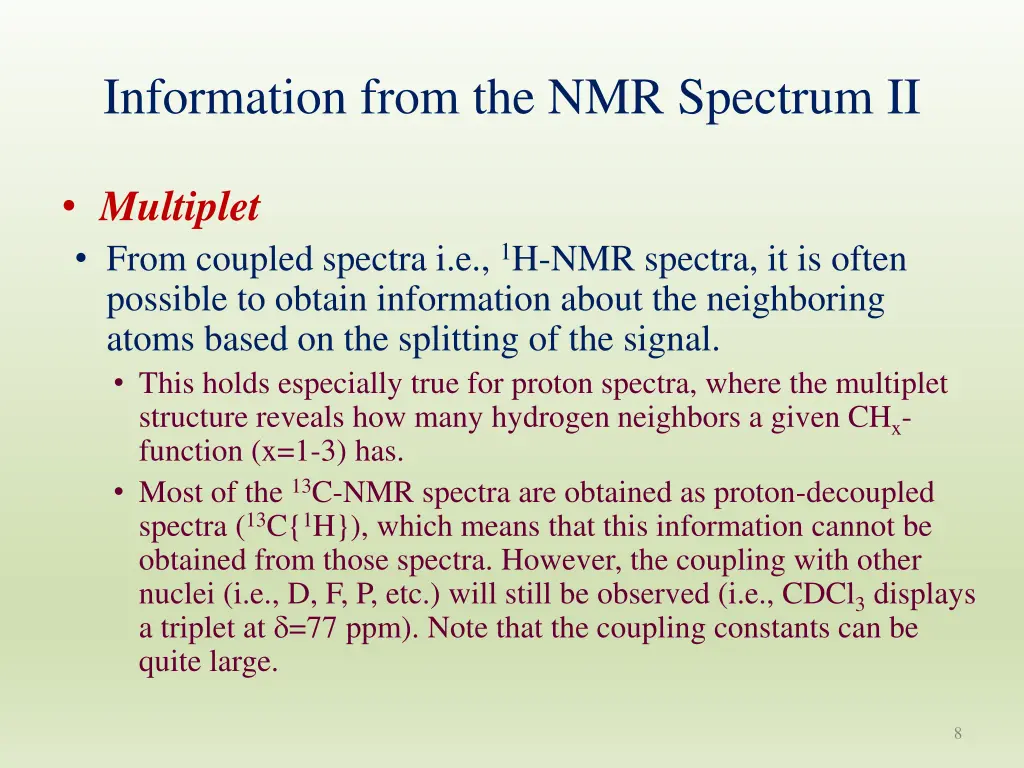 information from the nmr spectrum ii