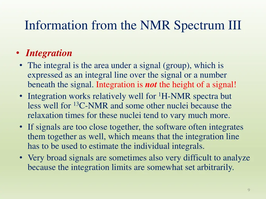 information from the nmr spectrum iii